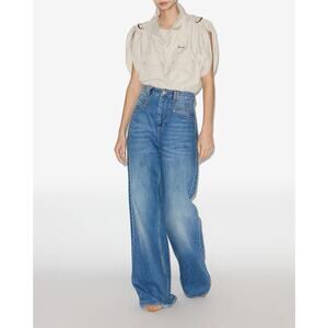 Isabel Marant Lemony Pants Wide Leg Jeans Sz FR 34 US 2 Blue GREAT MSRP $590